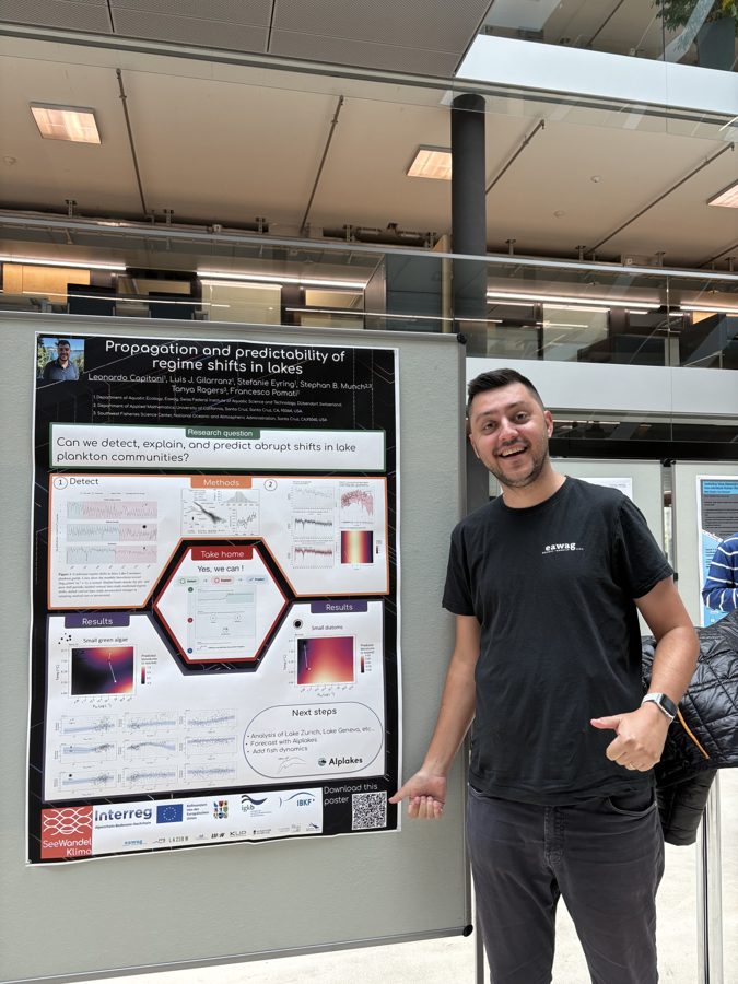 Leonardo Capitani presenting his poster at the Eawag Symposium