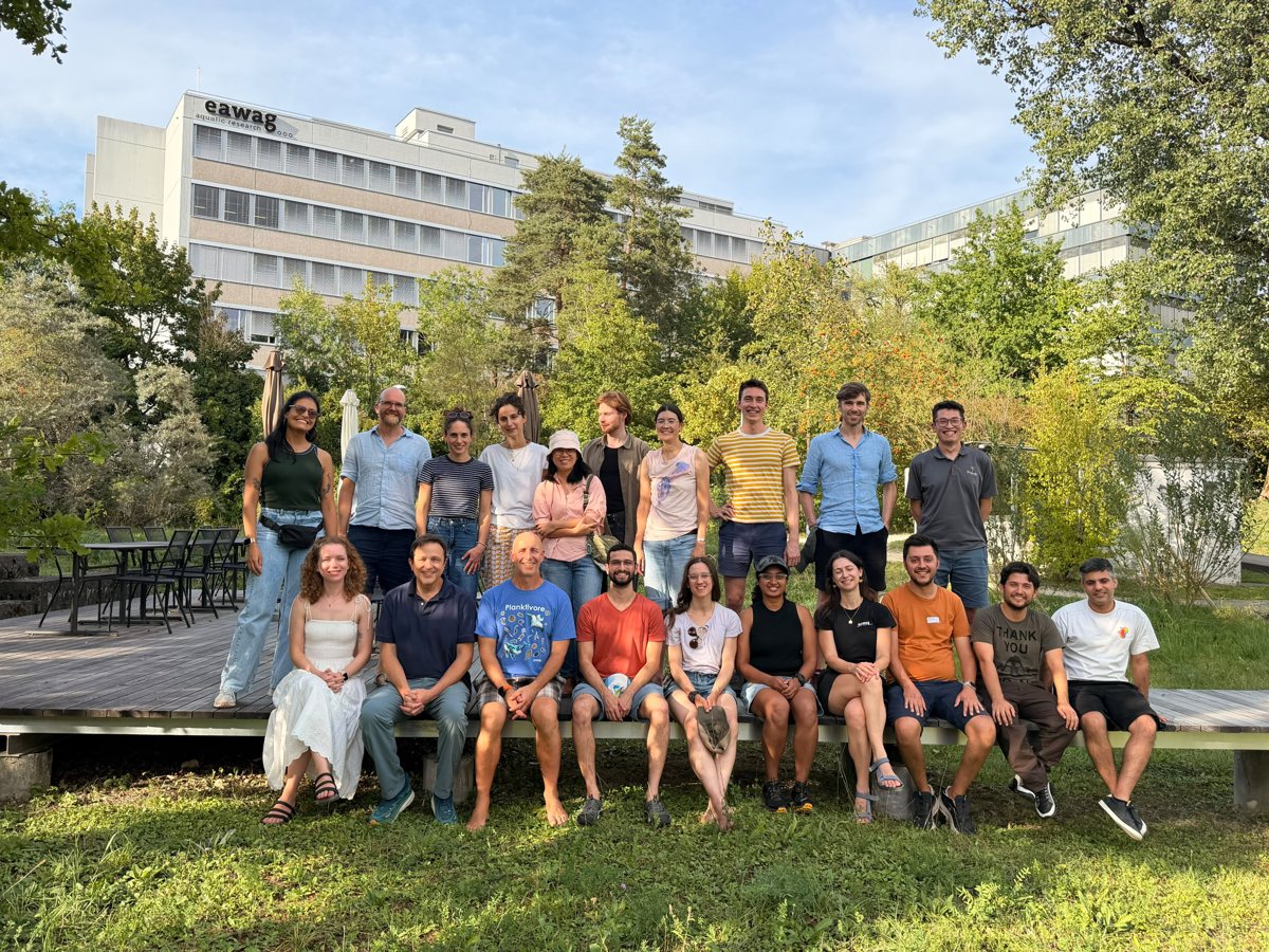 Group photograph of the EDM workshop participants outside the Eawag building